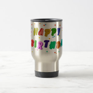 Colourful Happy Birthday Party Travel Mug