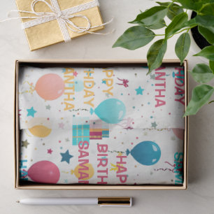 Colourful Happy Birthday Pattern Tissue Paper