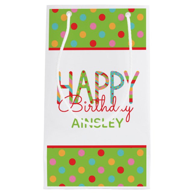 Colourful Happy Birthday Personalized Gift Bag (Front)
