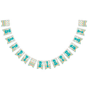 Colourful Happy Birthday Polka Dot Zig Zag Bunting Flags