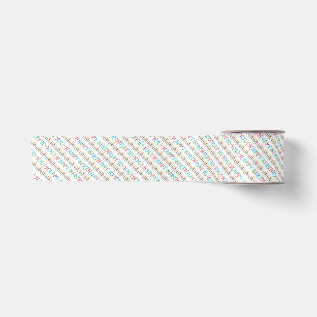 Colourful Happy Birthday To You Satin Ribbon (Front)
