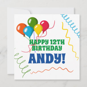 Colourful Happy Birthday with Balloons Card