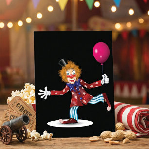 Colourful Happy Clown with Balloon Fun Circus  Invitation