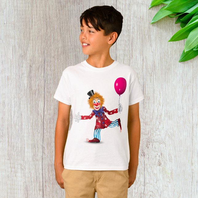 Colourful Happy Clown with Balloon Fun Circus  T-Shirt (Creator Uploaded)