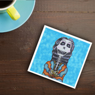 Colourful Happy Day of the Dead Skeleton Napkin