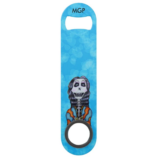 Colourful Happy Day of the Dead Skeleton Speed Bottle Opener (Front)