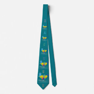Colourful Happy Easter Chicks Greeting Teal Tie