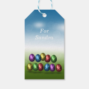 Colourful Happy Easter Eggs Gift Tags