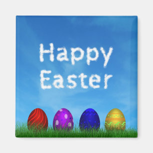 Colourful Happy Easter Eggs Magnet