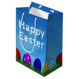Colourful Happy Easter Eggs Medium Gift Bag