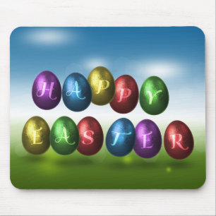 Colourful Happy Easter Eggs Mouse Pad
