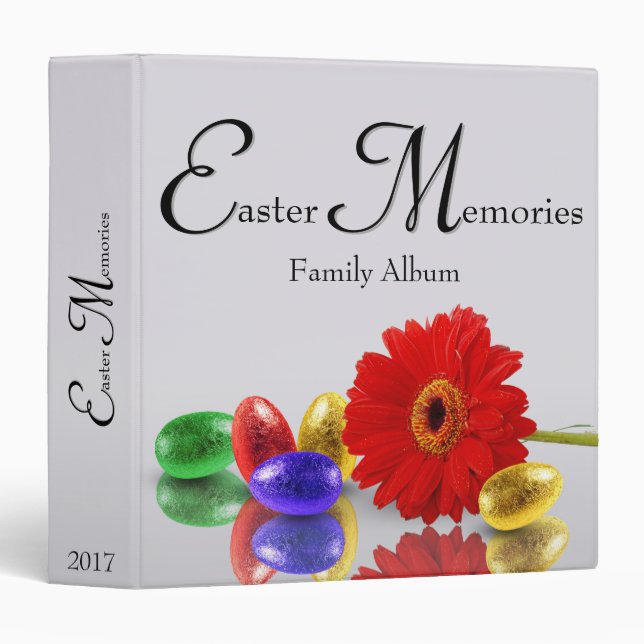 Colourful Happy Easter Eggs with Gerbera Binder (Front/Spine)