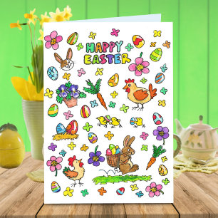 Colourful Happy Easter greeting Card