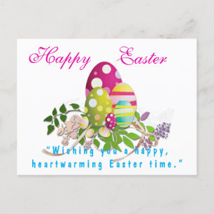 Colourful Happy Easter Greeting  Postcard