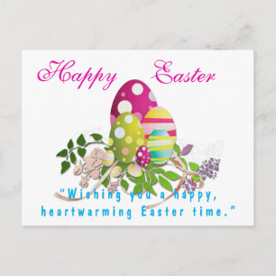 Colourful Happy Easter Greeting  Postcard