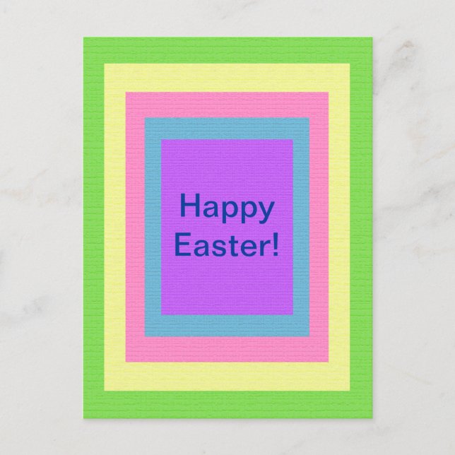 Colourful Happy Easter Holiday Postcard (Front)