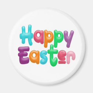 Colourful Happy Easter Typography   Magnet