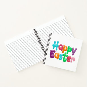 Colourful Happy Easter Typography Notebook