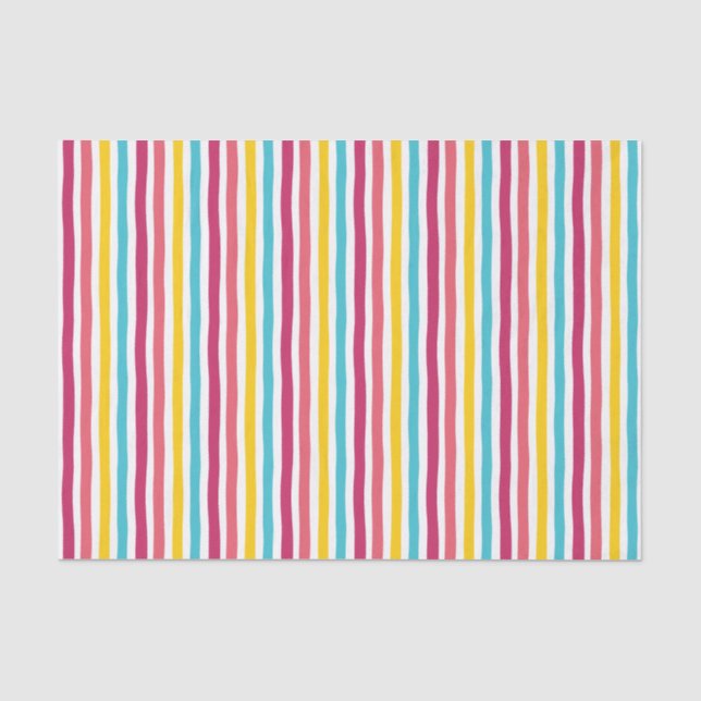 Colourful Happy Fun Striped Candy  Tissue Paper (Front)