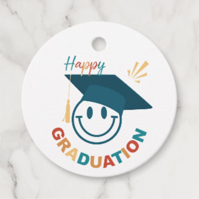 Colourful Happy Graduation Gift Tag Congrats Gift  (Front)