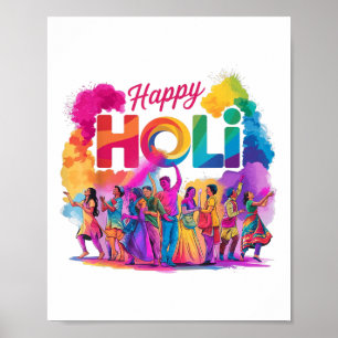 Colourful Happy Holi Festival Celebration India Pa Poster