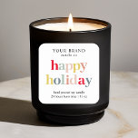 "Colourful ‘Happy Holiday’ Candle  Square Sticker<br><div class="desc">"Bring festive cheer to your holiday decor with this Colourful ‘Happy Holiday’ Candle Sticker. Featuring a joyful blend of bright colours and the warm greeting ‘Happy Holiday, ’ this sticker is perfect for adding a playful touch to candles for Christmas parties, holiday gatherings, or seasonal gifts. With its vibrant design,...</div>