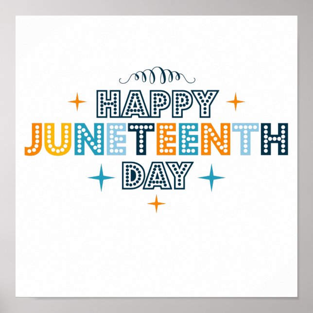 Colourful Happy Juneteenth Day Poster (Front)