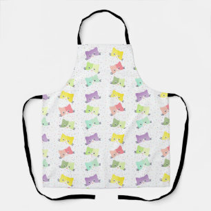 Colourful Happy Kittens Pattern Apron