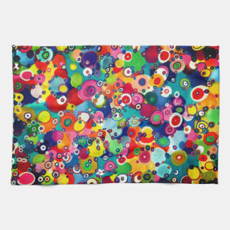 Colourful Happy Little Circles Original Artwork Kitchen Towel