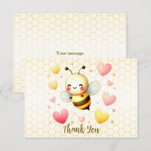 Colourful Happy Little Honey Bee Baby Shower Cute Thank You Card