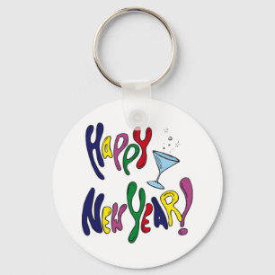 Colourful Happy New Year Keychain