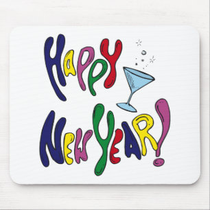 Colourful Happy New Year Mouse Pad