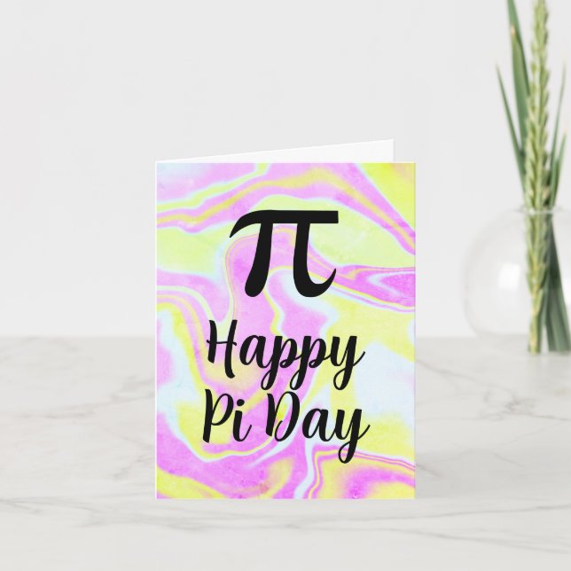 Colourful Happy Pi Day Greeting Card (Front)
