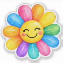 Colourful Happy Rainbow Flower