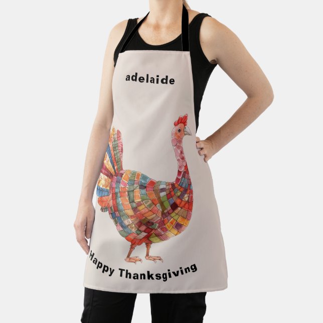 Colourful Happy Thanksgiving Apron (Insitu)