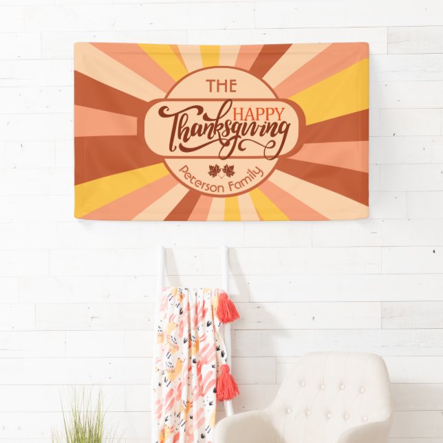 Colourful Happy Thanksgiving Fall Family Gathering Banner (Insitu)