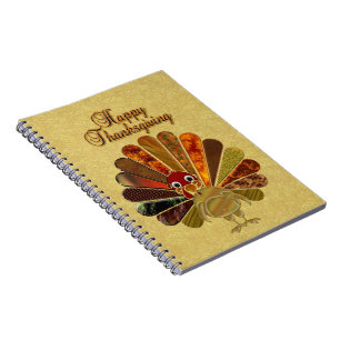 Colourful Happy Thanksgiving Turkey Notebook