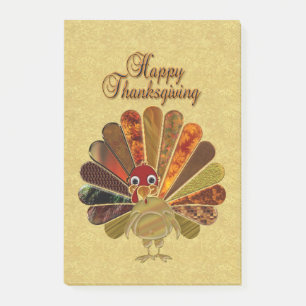 Colourful Happy Thanksgiving Turkey Post-it Notes