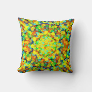 Colourful happy throw pillow