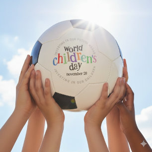 Colourful Happy World Children's Day Soccer Ball