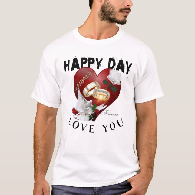 "Colourful HappyDay Graphic – Fun & Bold T-Shirt P (Front)