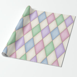 Colourful Harlequin Check Medieval Fairytale Wrapping Paper