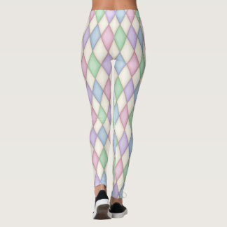 Colourful Harlequin Diamond Check Pattern Leggings