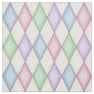 Colourful Harlequin Diamond Check (small scale) Fabric