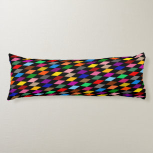 Colourful Harlequin Diamonds Design Black Body Pillow