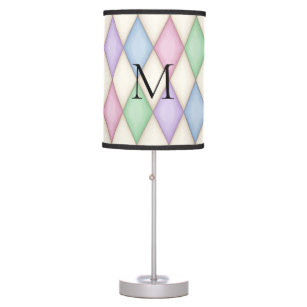 Colourful Harlequin Personal Monogram Contemporary Table Lamp