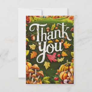Colourful Harvest Autumn Fall Thank You Card