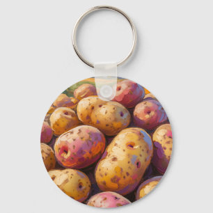 Colourful Harvest Potatoes  Keychain