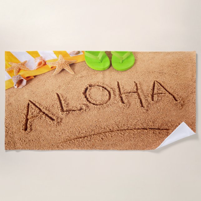 Colourful Hawaii Aloha Summer Beach Towel (Front)