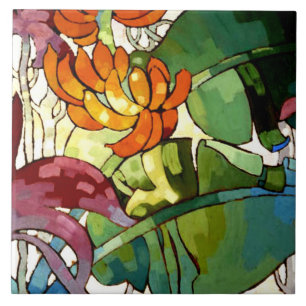 Colourful Hawaiian Flowers Tile